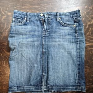 Knee length denim skirt